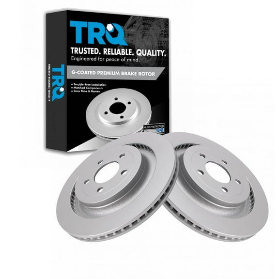 TRQ Rear Brake Rotors Set Vented Premium G-Coated Fits Select 2015-2022 Ford Mustang