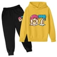 thumbnail image 4 of Kids Outfits Set 6 7 Six Seven Letter Outfits Set Comfortable Boys Dinosaur Print Hoodie And Pants Cute Outfit For Kids Playwear Two Piece Tracksuit Yellow 110(4-5 Years), 4 of 9