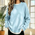 thumbnail image 2 of FAIWAD Crew Neck Layered Sweatshirt for Women Oversized Patchwork Long Sleeve Pullover Side Split Casual Sweatshirts, 2 of 7
