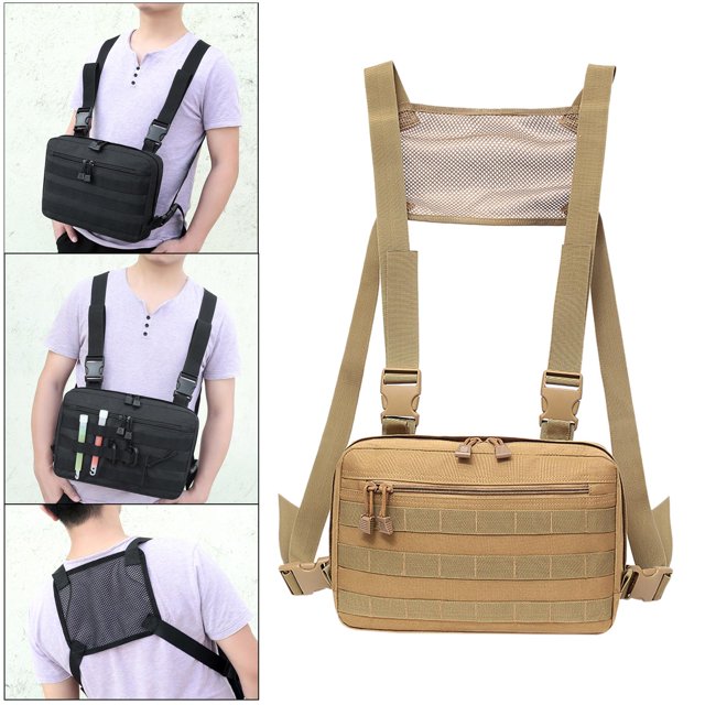 Bolsa de pecho para hombres, bolsa de de pecho de moda, paquete de arnés, bolsas de lámpara de utilidad para hombres, mujeres, de noche, DYNWAVEMX Riñonera al aire libre