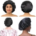 thumbnail image 4 of 2 PCS Silk Bonnet for Sleeping Black Women Sleep Cap Satin Hair Cap for Curly Hair for Men Night Head Cover/Wrap Scarf Protect Braids, 4 of 6