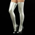 thumbnail image 2 of Diufon Women's Leather Stockings Clubwear Thigh Over Knee High Shinny Solid Color Stockings for Party, 2 of 3