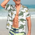 thumbnail image 5 of Picia Cute Turtle Gentle Cotton Regular Fit Short Sleeve Casual Hawaiian Shirt for Men-Medium, 5 of 9
