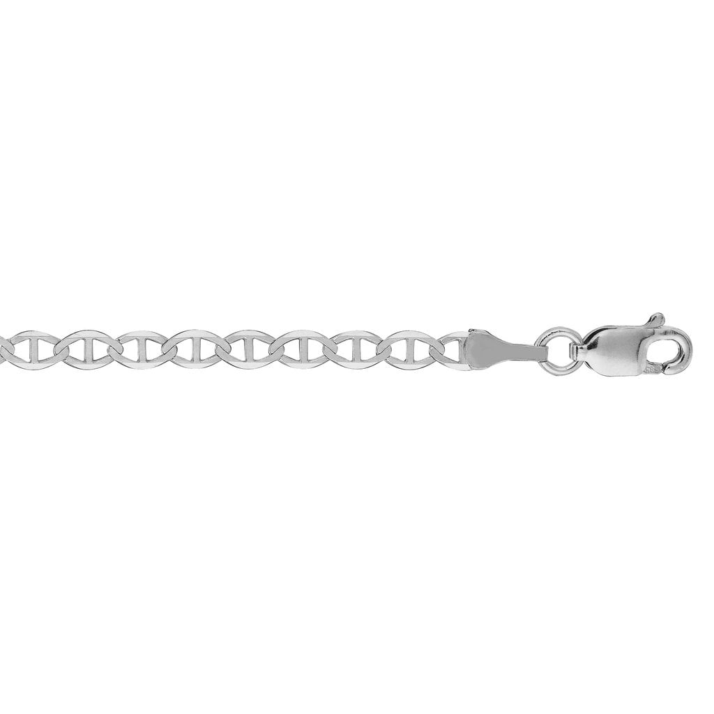 Sterling Silver Mariner Link Foot Chain Anklet 4 mm 10 Inches