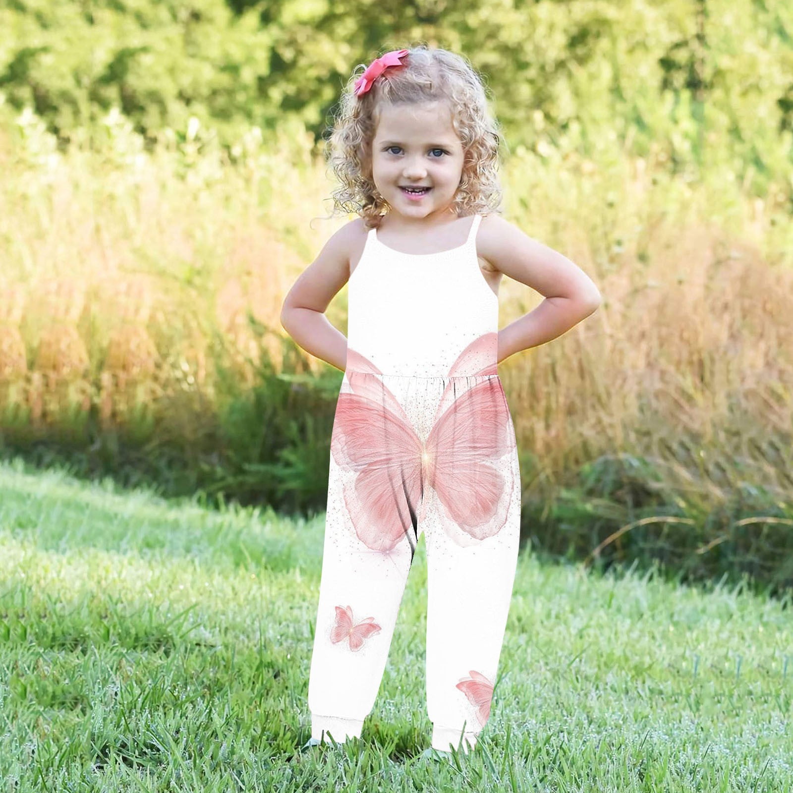 PEZHADA Toddler Girl Clothes Summer Toddler Girls Kids Printing Jumpsuit Playsuit Strap Romper Summer Outfits Clothes Toddler Girl Summer Clothes Walmart