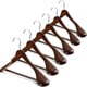 thumbnail image 1 of 6 Pcs Wide Shoulder Wooden Hangers With Non Slip Pants Bar For Coat Clothes Dress Suit, 1 of 5