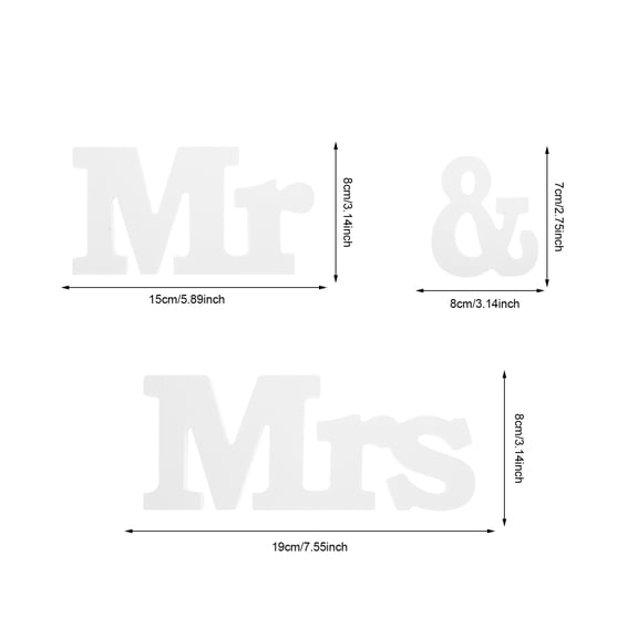 OUNONA 1Set Wooden Mr and Mrs Wedding Sign Table Ornament for Anniversary and Engagement