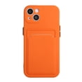 thumbnail image 2 of Allytech Case Compatible with iPhone 15, [Card Holder] [Soft TPU] [Ultra Slim & Lightweight] Shockproof Anti-Fingerprint Case for iPhone 15 - Orange, 2 of 7