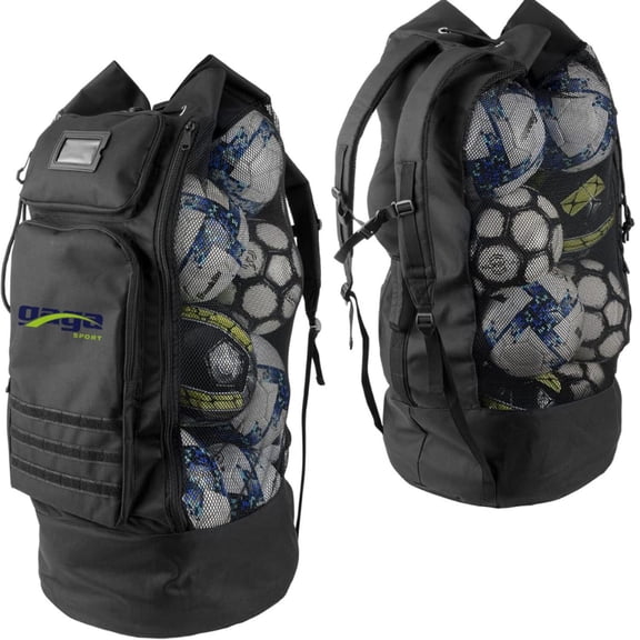 Gagasport XL Soccer Ball Bag – Heavy-Duty Mesh Backpack for Volleyball, Basketball, Water Sports | 2 Front Pockets | Adjustable Straps | Coach Equipment Storage Bag