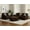 Chocolate, variant on Roundhill Furniture Solenne 3-Piece Living Room Set, Oversized Sofa, Loveseat, and Ottoman with Jumbo Corduroy Upholstery, Reversible Cushions, Black