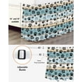 thumbnail image 3 of Dog Paw Bed Skirt California King Size 18" Drop Blue Wood Grain Farmhouse Vintage Board Ruffled Wrap Around Bed Skirts Adjustable Elastic Bedskirt Dust Ruffle for California King Size Bed, 3 of 7