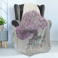 thumbnail image 4 of Tree of Life Soft Flannel Fleece Blanket, Watercolors Style Print of Old Plant with Bokeh Design Majestic Roots Nature, Cozy Plush for Indoor and Outdoor Use, 50" x 70", Grey Purple, by Ambesonne, 4 of 5