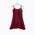thumbnail image 6 of QQAMB Nightgown for Women Loose Sleepwear V-Neck Soild Color Pajama Dress Soft Nightshirt Sleeveless Nightdress Chemise Wine XL, 6 of 6