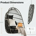 thumbnail image 6 of Outdoor Swing Hanging Egg Chair with Stand, Wicker Chair with Cushion, Rattan Lounge Chair, 350 lbs Capacity, 6 of 6