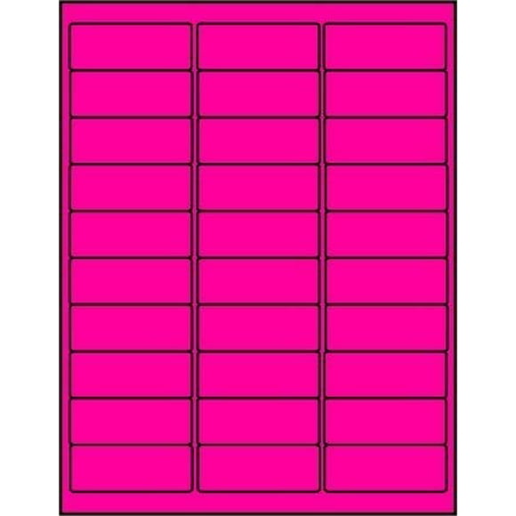 100 Sheets / 3000 Fluorescent FBA and Word Compatible Size Address Labels 30UP 2.625"x1" 30 Labels Per Sheet. Ink Jet and Laser Guaranteed. Made in USA (Neon Fluorescent Pink)