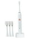 thumbnail image 2 of Cepillo de dientes eléctrico con temporizador y 4 cabezales de cepillo - Impermeable IPX7, 5 modos de limpieza, recargable USB, portátil para viajar - blanco, azul, rosa, 2 of 7