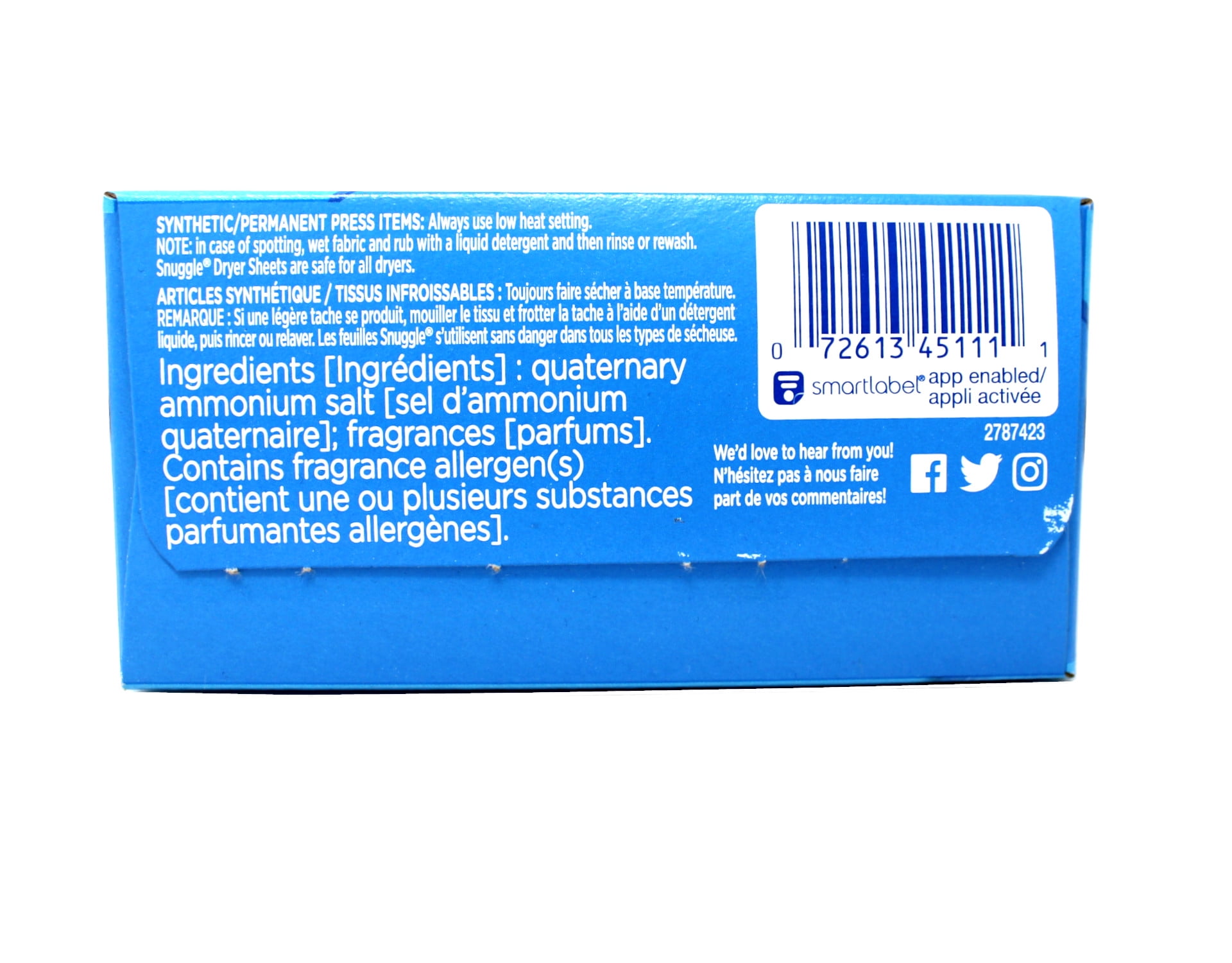 Snuggle Fabric Softener Dryer Sheets, Blue Sparkle, 80 Count - 2 Pack