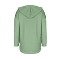 thumbnail image 7 of Busydd Womens Hoodies Fashion Solid Color Long Sleeve Tops for Women Casual Comfy Slit Hoodies for Women with Pocket and Drawstring L, 7 of 7