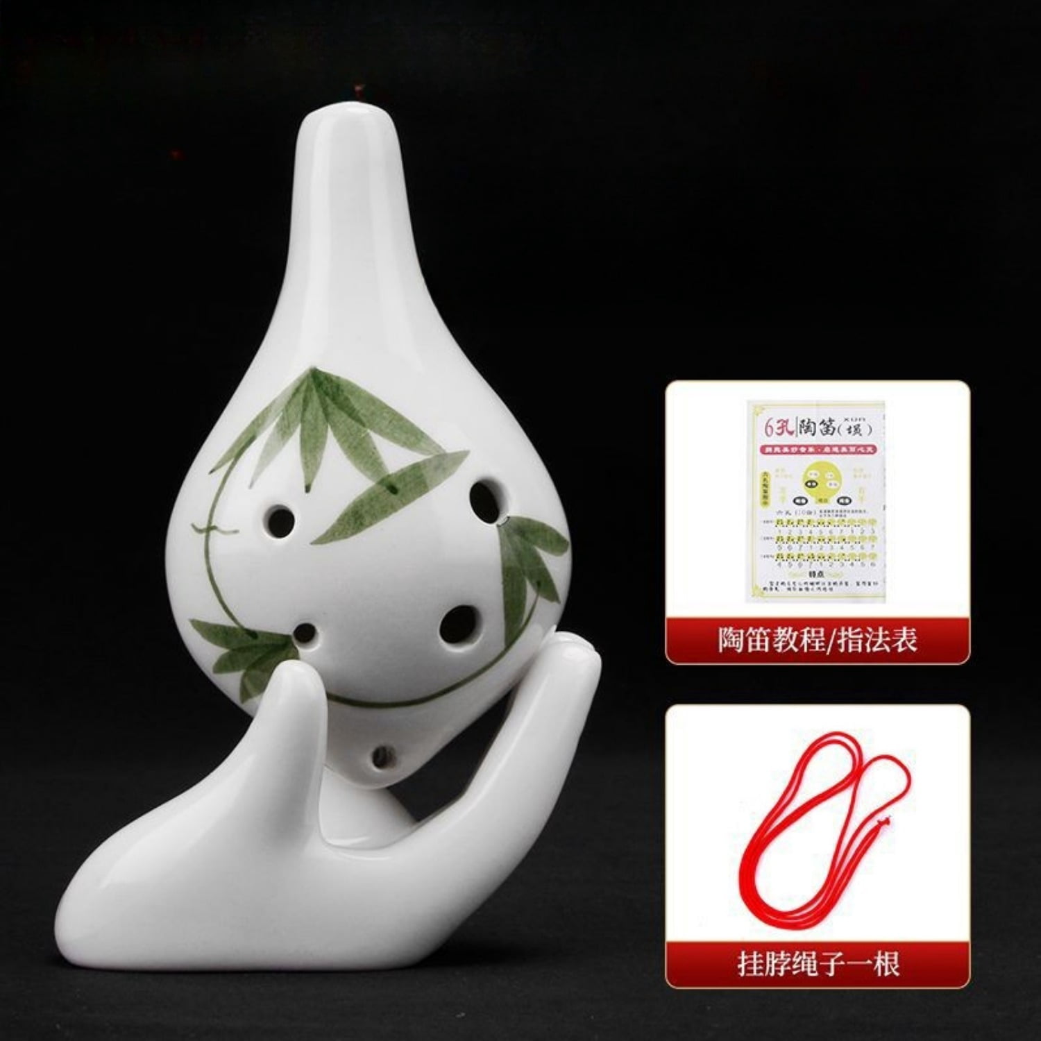6 Hole Alto C Ocarina Ceramic Flute AC12 Style Wind Instrument Beginner Practice Xun Style Musical for Self Study Learning