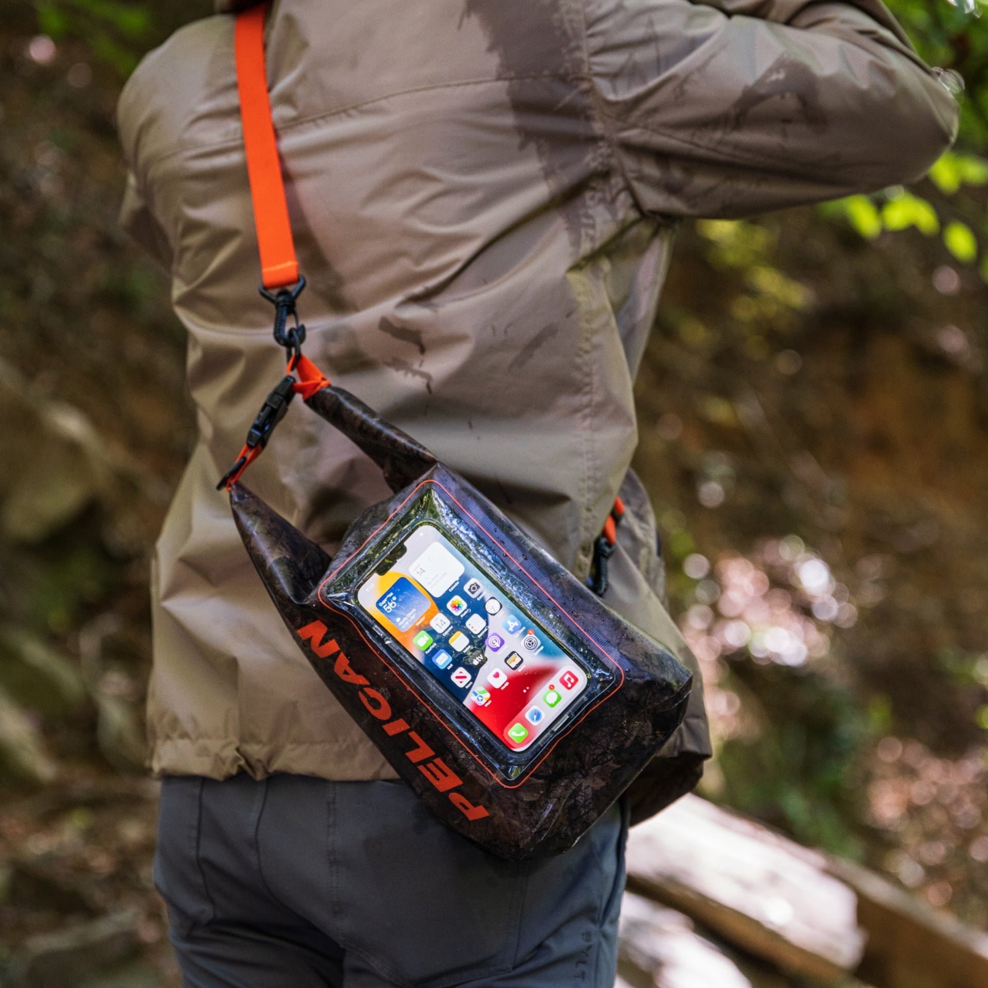 Pelican Marine IP68 Waterproof Dry Bag (5L) w/ Built-In Phone Pouch - Travel, Kayak & Camping Accessories - Hunter Camo