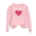 thumbnail image 6 of Women's Valentine's Sweatshirt Long Sleeve Cute Print Crewneck Pullover Loose Tunic Top Pink-1 XL, 6 of 6