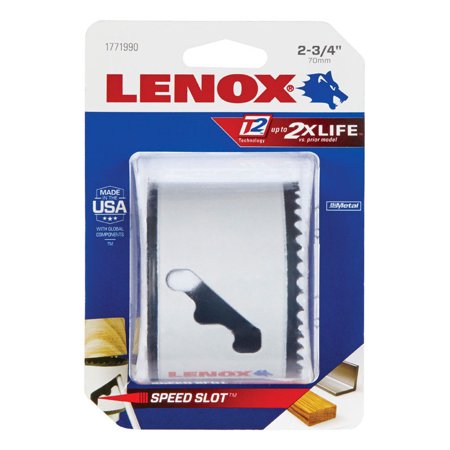 

Lenox Speed Slot 2-3/4 in. Dia. x 1.5 in. L Bi-Metal Hole Saw 1/2 in. 1 pc.
