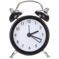 thumbnail image 2 of mini reloj despertador de campana doble reloj de escritorio de metal redondo reloj de pie para el hogar habitación cocina oficina luz púrpura brillar Electrónica, 2 of 5