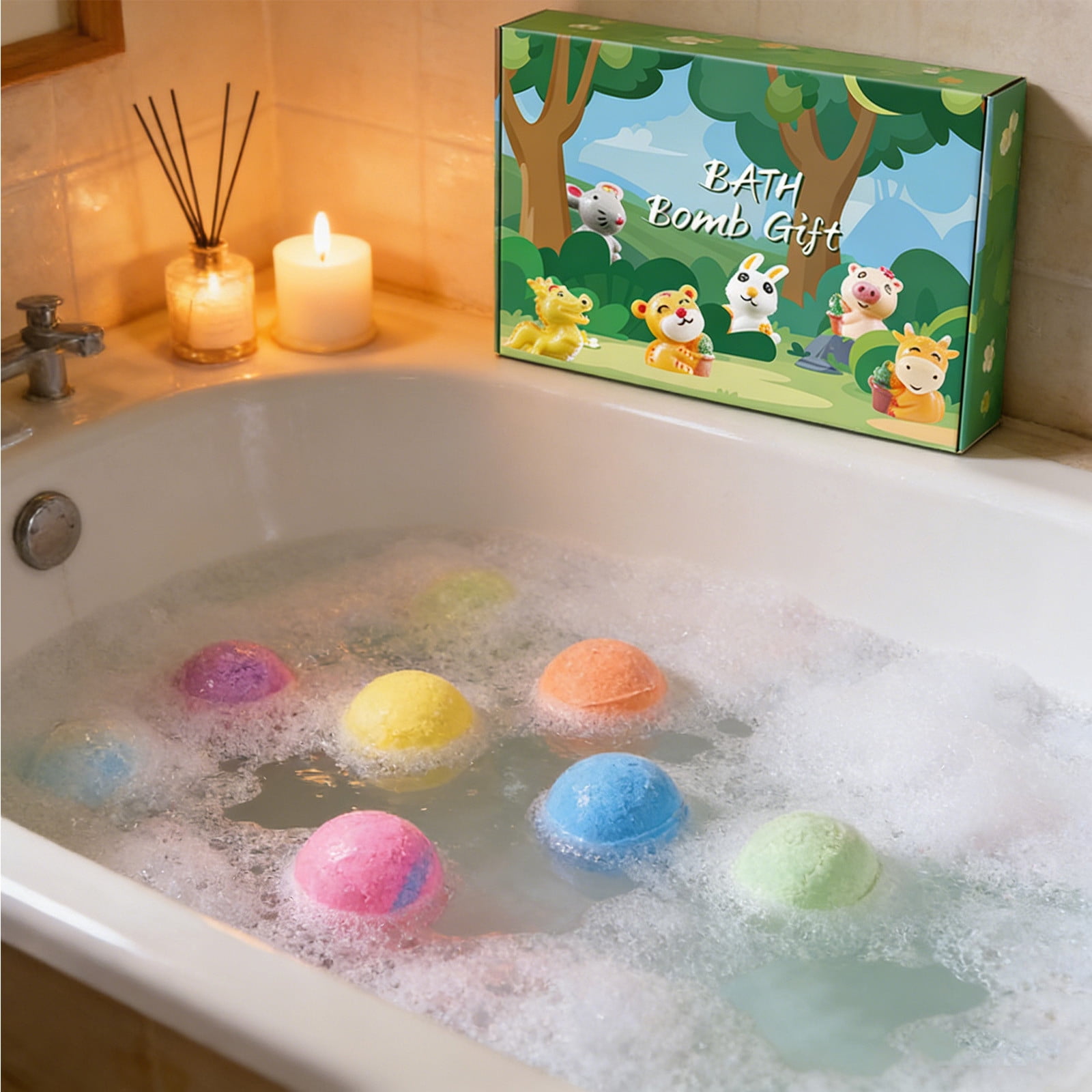 Bath Bombs for Kids with Surprise Inside, 12 Pack Organic Colorful Bubble Bath, Natural Bubble Bath Set for Birthday Presents, Party Favors and Daily Bath Time Fun
