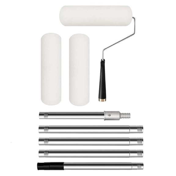 Long Household Wall Painting Tool Extendable Roller Poles with 3 Brush Heads