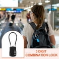 thumbnail image 6 of Uxcell Luggage Travel Lock, Digit Cable Combination Lock Width Body with Long Cable Black 5", 6 of 7