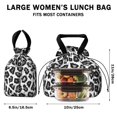 thumbnail image 5 of Black Leopard Pattern Drawstring Lunch Bag Women - Drawstring Lunch Bag Insulated for Work Office - Stain-Resistant Large Lunchbags for Women with Multi-Pockets, 5 of 6