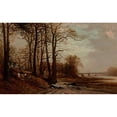 thumbnail image 2 of David Johnson 14x11 Black Ornate Wood Framed Double Matted Museum Art Print Titled: Near Mccomb's Dam, Harlem, New York (1872), 2 of 5