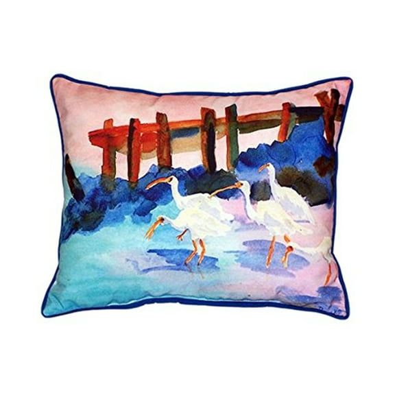 Betsy Drake ZP173 White Ibises Indoor & Outdoor Throw Pillow- 20 x 24 in.