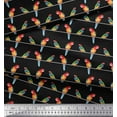 thumbnail image 2 of Soimoi polyester Crepe Fabric Stripe & Macaw Parrot Bird Fabric Prints By Yard 52 Inch Wide, 2 of 3