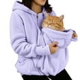 thumbnail image 5 of TAmten Women's 3 in 1 Pet Wearing Jacket, Thickened Fleece Winter Coat, Warm Full Zip Cat Carrier Hoodie Gift for Cat Owners|L, 5 of 9