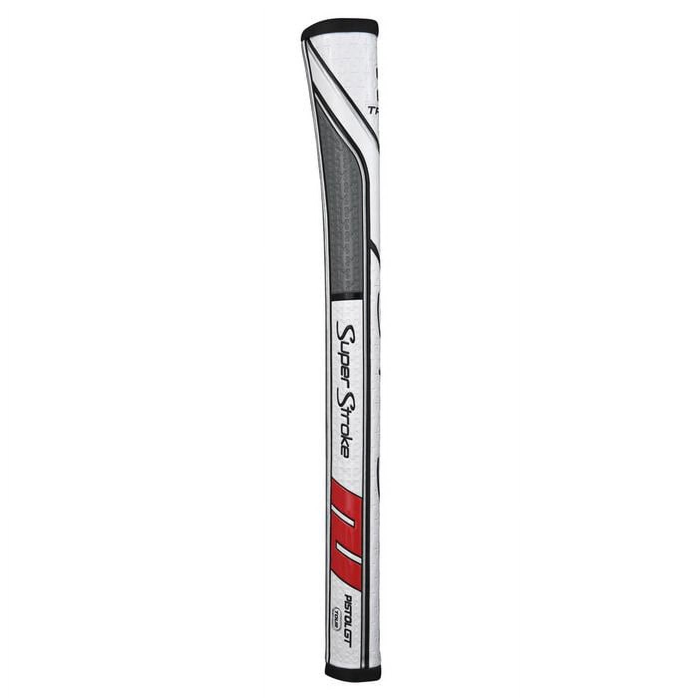 SuperStroke Traxion Pistol GT Tour Golf Putter Grip, Gray/White (Pistol GT Tour) | Advanced Surface Texture that Improves Feedback and Tack | Minimize Grip Pressure with a Unique Parallel Design