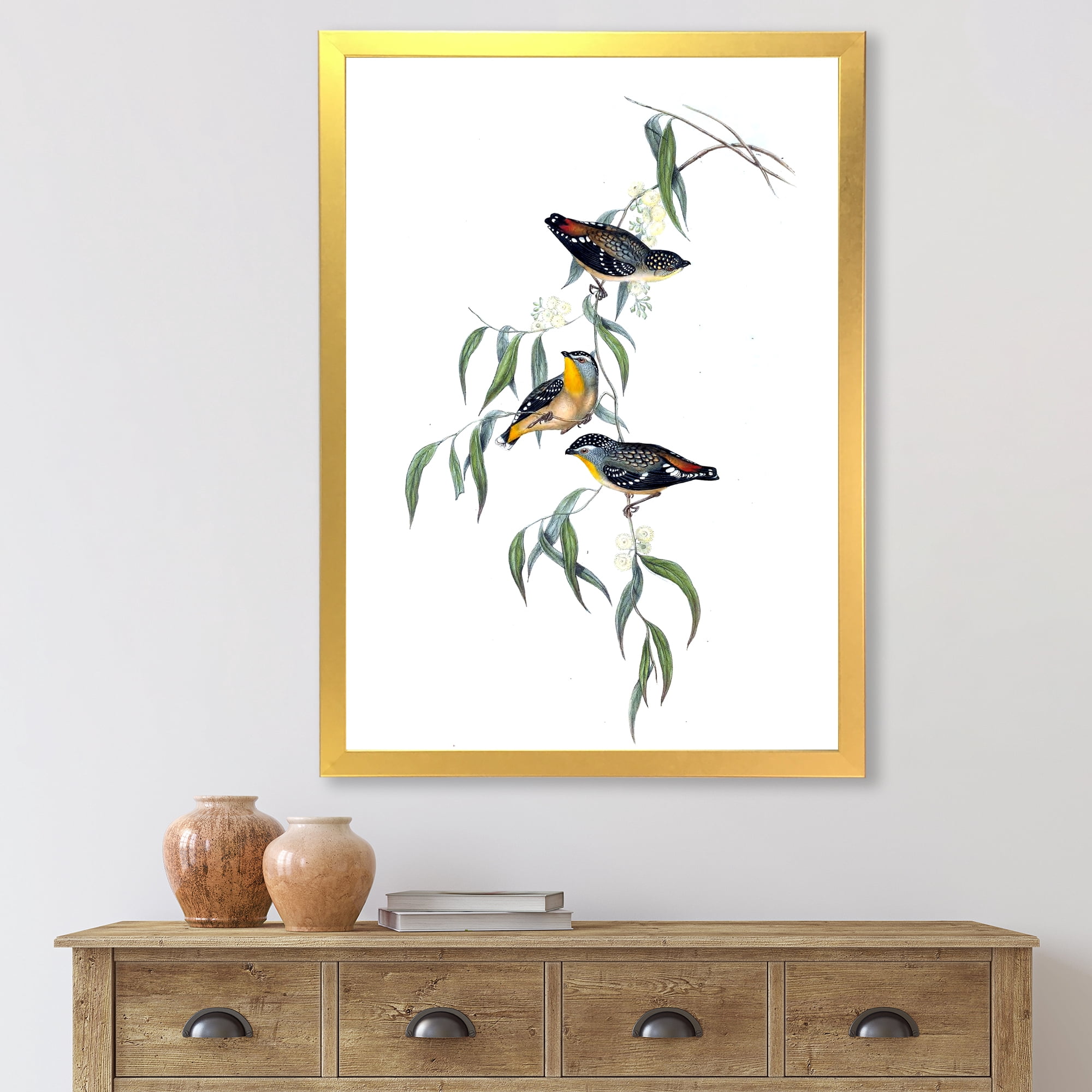 Designart 'Ancient Bird Life III' Traditional Framed Art Print