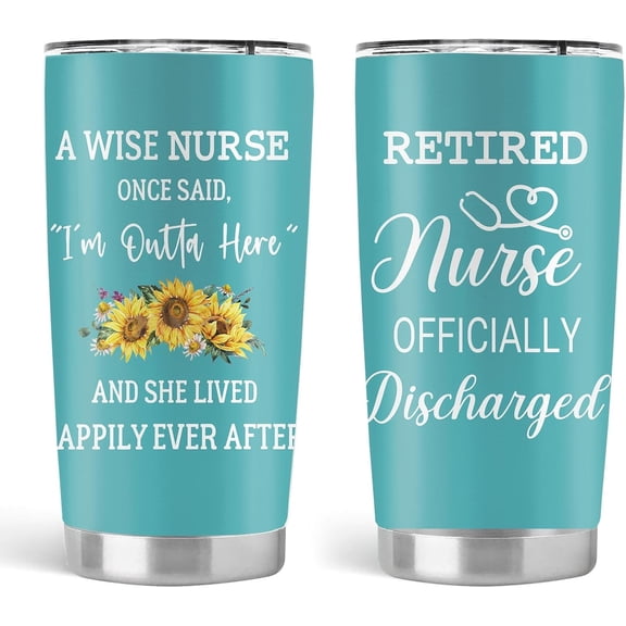 Nurse Retirement Gifts For Women - 20Oz Stainless Steel Insulated Tumbler With Lid and Straw