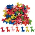 thumbnail image 1 of 100Pcs Wood Button Colorful Giraffe Shape Craft Kid Clothes Accessories 25x20mm25x20mm, 1 of 8