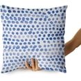 thumbnail image 4 of Polka Dot Pillow Covers Set of 2 Sky Blue Cream Throw Pillows 20x20 in Outdoor Boho Design Brush Strokes Decorative Pillowcase Square Cushion Cover Linen Pillow Case for Home Sofa Couch Bed, 4 of 6