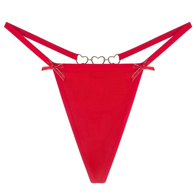 String Taille Basse Sans Couture pour Femmes avec Chaîne Délicate Design Nœud Papillon