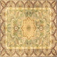 thumbnail image 1 of Ahgly Company Indoor Square Medallion Brown Traditional Area Rugs, 8' Square, 1 of 4