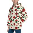 thumbnail image 2 of Rateoe Rose Flowers Pattern Boys Hoodie, Youth Pullover Hooded Sweatshirt, Kangaroo Pocket Hoodie for Kids-Small, 2 of 6