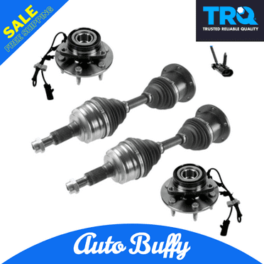 TRQ 2 Front Left Right New CV Axle Shaft 2 Wheel Hubs & Bearings 6 Lug 4WD Fits select: 1999-2007 CHEVROLET SILVERADO, 2000-2006 CHEVROLET TAHOE
