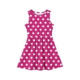 thumbnail image 3 of YOUYEDIAN Teen Girls Summer Dress Kids Cute Polka Dots Print Sleeveless Dresses Toddler Casual Patchwork Crewneck Sundress (Light pink, 11-12 Years), 3 of 4
