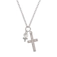 thumbnail image 2 of Delight Jewelry Silvertone Clear Frosted Baby Rattle I Set You Apart Engraved Cross Zoey Necklace, 28", 2 of 4