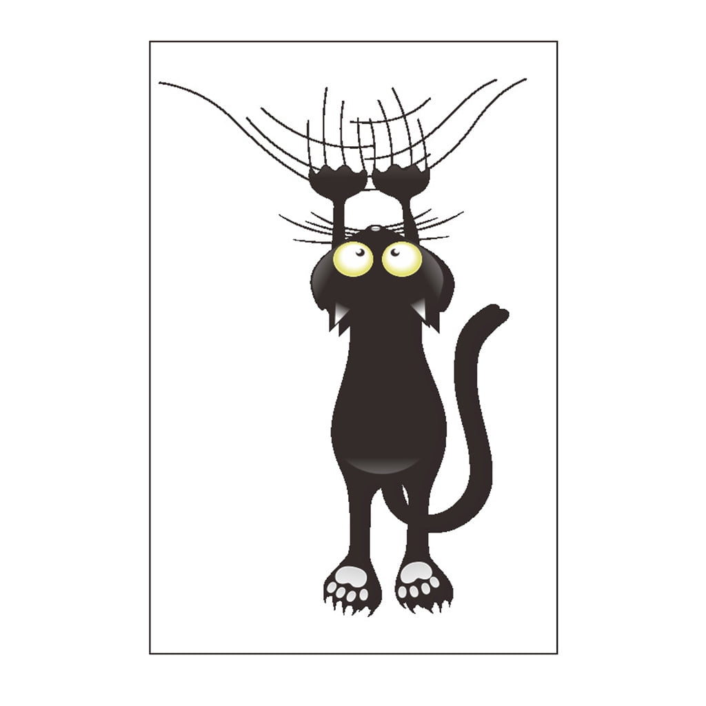 Falling Down Cat PVC Mirror Wall Sticker DIY Mural Window Decal
