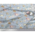 thumbnail image 2 of Soimoi Blue Cotton Voile Fabric Tacos & Stripe Printed Fabric 1 Yard 56 Inch Wide, 2 of 3