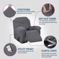 thumbnail image 2 of H.VERSAILTEX 1-Piece Jacquard Spandex Recliner Stretch Slipcover, Charcoal Gray, 2 of 7