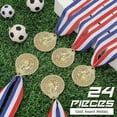 thumbnail image 3 of 24 Pieces Gold Award Medals Set Soccer Medals Olympic Style Gold Metal Medals With Ribbons, 3 of 5